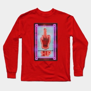 1-UP Middle Finger Neon Sign Long Sleeve T-Shirt